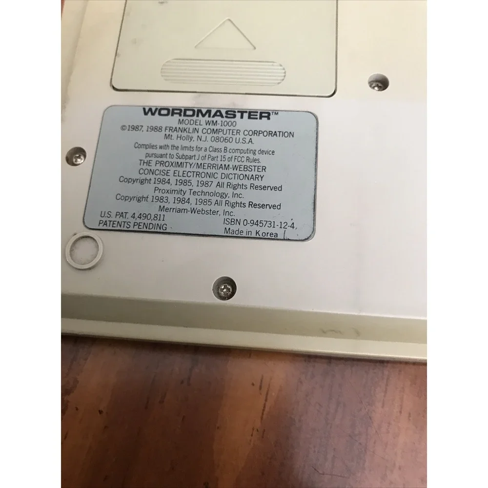 Merriam webster Franklin‎ wordmaster 1987